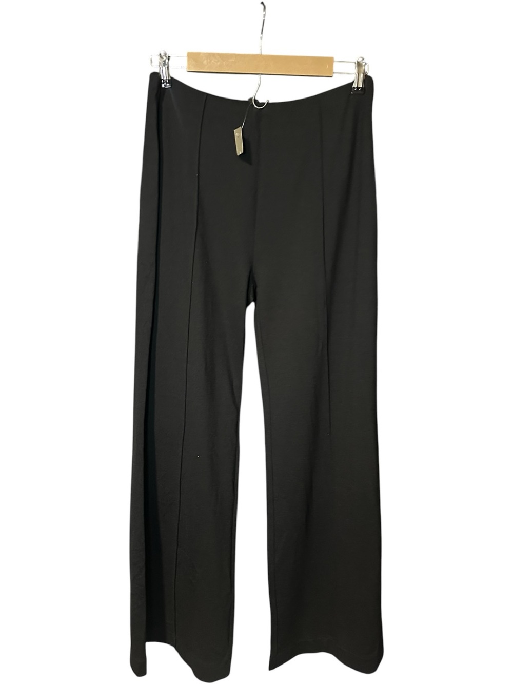 J.Crew Wide Leg Pant Stretch Ponte NWT Black Size L